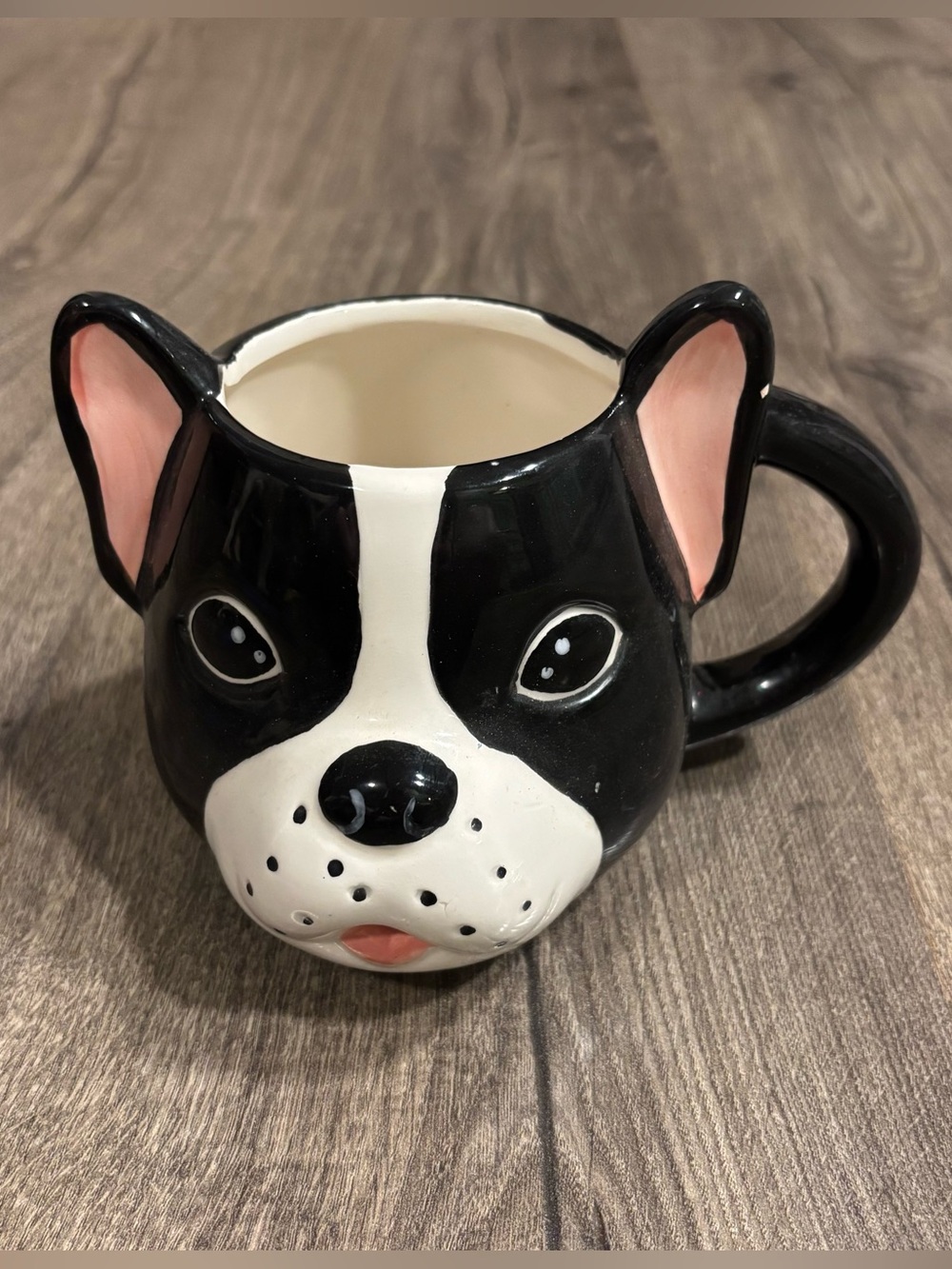 Aeropostale Black and White Frenchie Dog Face Ceramic Mug 2019